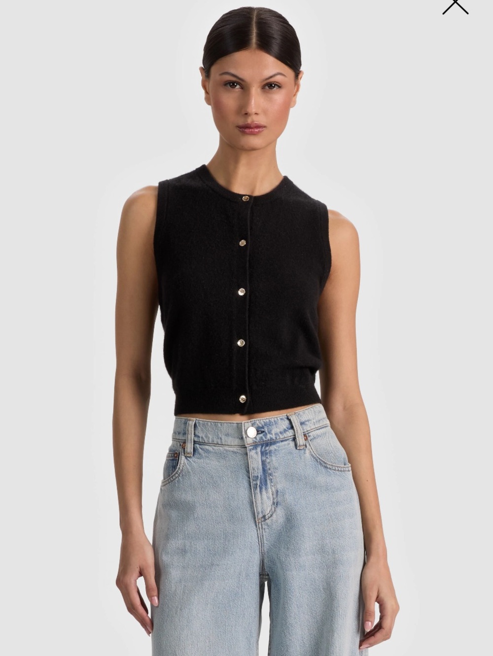 Alice + Olivia Loly Button Front Cashmere Vest